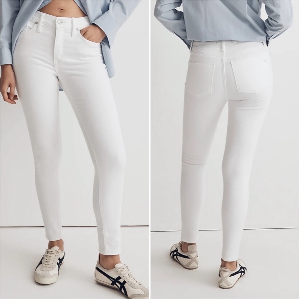 Madewell 9" Mid Rise Skinny Crop Jeans in Pure White Size 31